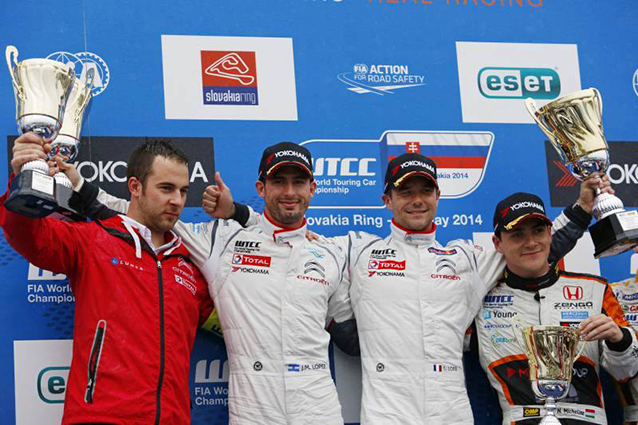 Race of Slovakia：レース1表彰台 優勝 S.ローブ、2位 J.ロペス